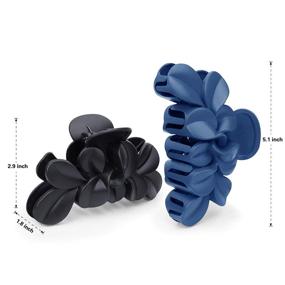 img 2 attached to 💇 Large Nonslip Hair Claw Clips - 5 Inch for Thick Hair, Strong Hold, Plastic Hair Claw Accessories for Women and Girls - Set of 3 Packs