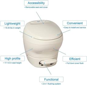 img 1 attached to 🚽 Thetford 31101 Aqua-Magic Bravura RV Toilet: High Profile, Parchment, with Hand Sprayer - Exceptional Performance and Convenience