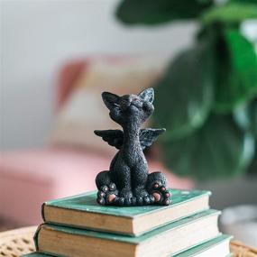 img 2 attached to 🐾 JFSM INC. Memorial Black Cat Angel Figurine with Angel Wings - Cat Loss Sympathy Gift, Happy Cat Collection - Bereavement Gifts, Cat Memorial, Loss Gifts for Cat Lovers