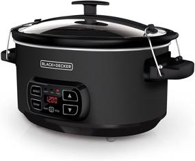 img 4 attached to BLACK+DECKER 7-Quart Digital Slow Cooker: Chalkboard Surface, Slate, SCD4007 - Efficient Meal Preparation and Customizable Cooking Experience