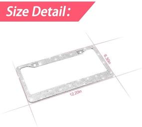 img 3 attached to 💎 Sparkling Crystal Stainless Steel License Plate Frame - Durable Bling Car Accessory for Girls & Women (White)