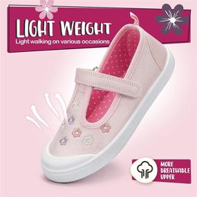 img 3 attached to Туфли для детей KomForme Toddler Canvas Ballet: Стильные девичьи туфли на плоской подошве.