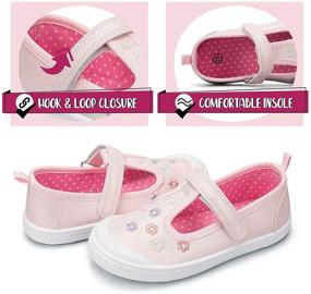 img 2 attached to Туфли для детей KomForme Toddler Canvas Ballet: Стильные девичьи туфли на плоской подошве.