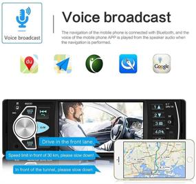 img 2 attached to 🚗 4.1'' HD экран Одиночный Din автомагнитола с Bluetooth 2.0 громкой связью, голосовой навигацией, FM-радиоприемником, USB/AUX входом, поддержкой TF-карты, управлением с рулевого колеса, пультом дистанционного управления и камерой заднего вида с 12 светодиодами.