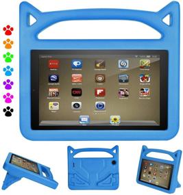 img 4 attached to Синий чехол с ручкой и подставкой для детей Auorld Kids-Proof для планшета Kindle Fire 7 (совместим с выпусками 2015, 2017, 2019)