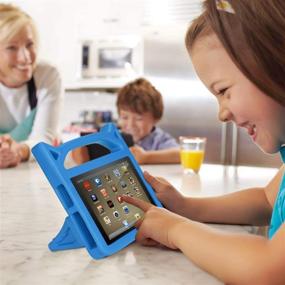 img 3 attached to Синий чехол с ручкой и подставкой для детей Auorld Kids-Proof для планшета Kindle Fire 7 (совместим с выпусками 2015, 2017, 2019)