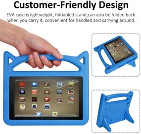 img 1 attached to Синий чехол с ручкой и подставкой для детей Auorld Kids-Proof для планшета Kindle Fire 7 (совместим с выпусками 2015, 2017, 2019)