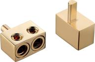 🔌 freajoin dual gauge to amp input reducers - copper alloy gold (1 pair): enhance audio performance with 0/2/4 gauge compatibility! logo