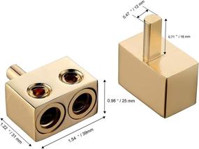 img 2 attached to 🔌 Freajoin Dual Gauge to Amp Input Reducers - Copper Alloy Gold (1 Pair): Enhance Audio Performance with 0/2/4 Gauge Compatibility!