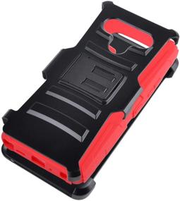 img 3 attached to CELZEN - For LG Stylo 6 LM-Q730 (2020) - Hybrid Phone Case W/Stand/Belt Clip Holster - CV1 Red