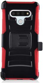 img 1 attached to CELZEN - For LG Stylo 6 LM-Q730 (2020) - Hybrid Phone Case W/Stand/Belt Clip Holster - CV1 Red