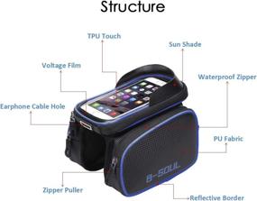 img 1 attached to 🚲 AIXIN B-Soul Bike Tube Frame Bag Waterproof Saddle Bag Touchscreen Phone Bag 6.2Inch Cellphone Bicycle Riding Bag