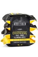 🧔 men's charcoal face and body cleansing wipes - 4 pack (120 count) logo