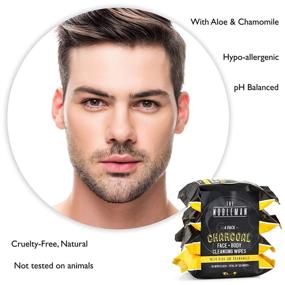 img 1 attached to 🧔 Men's Charcoal Face and Body Cleansing Wipes - 4 Pack (120 count)