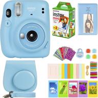 📷 fujifilm instax mini 11 camera with instant mini film bundle and accessories – sky blue with carrying case, color filters, photo album, stickers + more logo