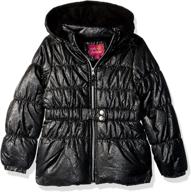 🧥 stylish warmth: pink platinum girls' hot spray foil puffer jacket логотип