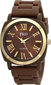 img 4 attached to ⌚ Стильные женские наручные часы TKO Milano III со силиконовым ремешком в коричневом цвете – идеальный аксессуар