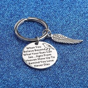 img 1 attached to BEKECH Cardinal Memorial Keychain Religious