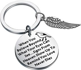 img 4 attached to BEKECH Cardinal Memorial Keychain Religious