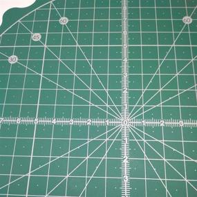 img 1 attached to 🟢 HONEYSEW 8-inch Green Circle Rotary Cutting Mat - Self Healing for Quilt Fabric Crafts, Sewing and Quilting Projects - Protective Table Board with Rotating Cutter Pad