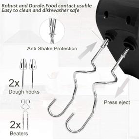 img 2 attached to 🍰 Mnhgdeey 5 Speed Hand Mixer: Lightweight and Powerful Electric Kitchen Mixer for Effortless Dough, Cream, and Cake Mixing - Includes 2 Mixing Sticks and 2 Dough Hooks (White)