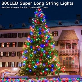 img 3 attached to 🎄 Ollny Christmas Lights Outdoor String Lights: Super Long 330ft/800Led with Remote, IP67 Waterproof, Multi-Colored, 8 Twinkle Modes, Timer - Perfect for Outdoor Indoor Xmas Thanksgiving Decorations