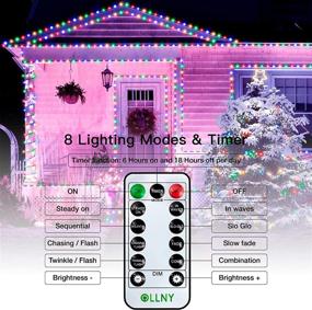 img 1 attached to 🎄 Ollny Christmas Lights Outdoor String Lights: Super Long 330ft/800Led with Remote, IP67 Waterproof, Multi-Colored, 8 Twinkle Modes, Timer - Perfect for Outdoor Indoor Xmas Thanksgiving Decorations