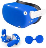 🔵 enhance your oculus quest 2 experience with jayol's vr accessories: silicone cover, controller grip, shell protector, and lens cover (3pcs set, blue) logo