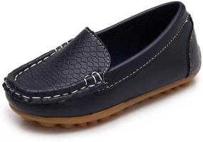 img 4 attached to 👞 Kids' Leather Loafers - Slip-On Oxford Flats for Dress, School & Everyday Walking – SOFMUO