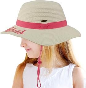 img 3 attached to 🏖️ Summer Beach Pool Floppy Dress Sun Adjustable Hat for C.C Girls Kids with Cute Wording Sayings