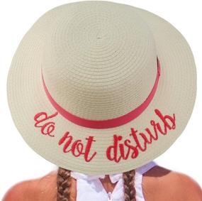 img 4 attached to 🏖️ Summer Beach Pool Floppy Dress Sun Adjustable Hat for C.C Girls Kids with Cute Wording Sayings