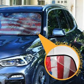 img 2 attached to Independence Day Car Windshield Sun Shade: Patriotic 4th of July Sun Visor Protector for Optimal UV Ray Protection - Foldable Sun Shield Perfect for Memorial Day & Labor Day!