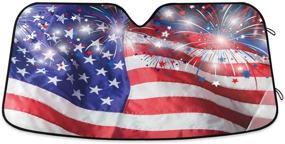 img 4 attached to Independence Day Car Windshield Sun Shade: Patriotic 4th of July Sun Visor Protector for Optimal UV Ray Protection - Foldable Sun Shield Perfect for Memorial Day & Labor Day!