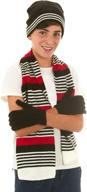 stay warm with polar wear scarf and gloves set - black boys' cold weather accessories logo