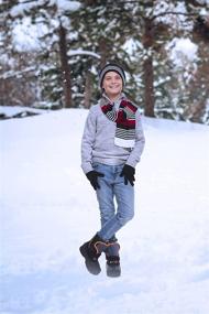 img 3 attached to Stay Warm with Polar Wear Scarf and Gloves Set - Black Boys' Cold Weather Accessories