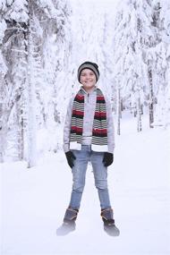 img 2 attached to Stay Warm with Polar Wear Scarf and Gloves Set - Black Boys' Cold Weather Accessories