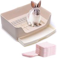 🐰 premium rabbit litter box with bonus pads, drawer, corner toilet box, & more - perfect for adult guinea pigs, chinchillas, ferrets, & small animals логотип