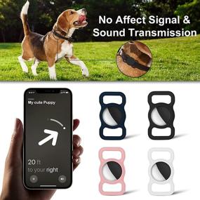 img 1 attached to 🐶 DOMISOL Airtag Dog Collar Holder: Silicone Protective Cover for Non-Shake Airtag, Dog and Cat Pet Loop Collar, School Bag Strap Band, Compatible with Apple Airtag Case