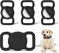 🐶 domisol airtag dog collar holder: silicone protective cover for non-shake airtag, dog and cat pet loop collar, school bag strap band, compatible with apple airtag case logo