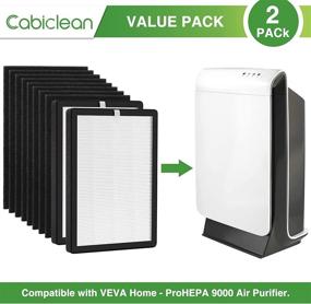 img 3 attached to 🔍 Cabiclean H13 True HEPA Replacement Filters for VEVA 9000 - 2 Pack Premium Filters compatible with VEVA ProHEPA 9000 Air Purifier