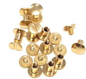 img 2 attached to 🔩 Pack of 10 Solid Brass Gold Chicago Screws - Durable Leather Repair Screw Post Fastener (3/8 inch)