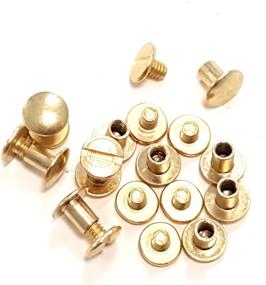 img 1 attached to 🔩 Pack of 10 Solid Brass Gold Chicago Screws - Durable Leather Repair Screw Post Fastener (3/8 inch)