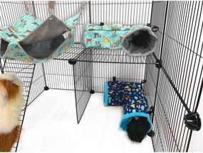 img 1 attached to 🐹 Blue Ferret Cage Accessories - Tunnel Tube, Corner Hide, Fleece Hideaway Bed & Hammock Bed for Guinea Pig