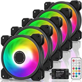 img 4 attached to 🌬️ Enhance Your PC Cooling with EZDIY-FAB 120mm RGB LED Case Fan - 5 Pack Set