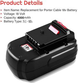 img 3 attached to 🔋 High Capacity Ni-Mh PC18B Replacement Battery (2 Packs Upgraded to 4.0Ah) for Porter Cable 18V Tools