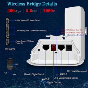 img 1 attached to 📶 Усиленный 5.8G Беспроводной мост PTMP WiFi PTP на открытом воздухе сетевой CPE - передача на 2 км, 12DBi антенна, 2 порта LAN, 24V PoE питание - 2 пакета.