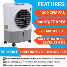 img 1 attached to 🌬️ Hessaire MC18M Portable Evaporative Cooler: 1300 CFM, Cools 500 Sq Ft (Color May Vary)