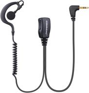 📞 commixc (2 pack) walkie talkie earpiece with mic - motorola talkabout compatible, g-shape walkie talkie headset with ptt logo