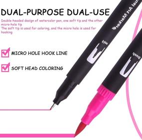 img 1 attached to 🖌️ 132 Dual Tip Brush Pens Coloring Set, Black Brush Markers for Adult Coloring Books, Calligraphy, Drawing, Sketching