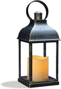 img 3 attached to 🏮 WRalwaysLX Decorative Lantern with Flameless LED Candle Light, ON/Off/Timer Function, 6 Hours Timer, Outdoor/Indoor LED Lantern, Requires AAA Batteries (Not Included), Bronze Plastic (4x9)